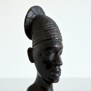 Sculpture tête Africaine en bois ébène 1940 vintage 13