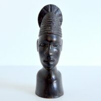 Sculpture tête Africaine en bois ébène 1940 vintage A