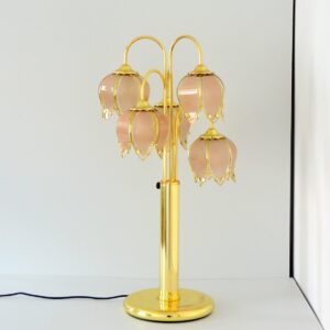 Lampe fleur de Lotus Regency 1970 vintage 5