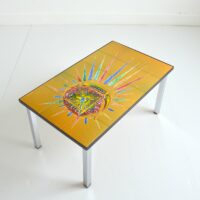 Table basse / Bout de canapé / céramique peinte à la main vintage 1960