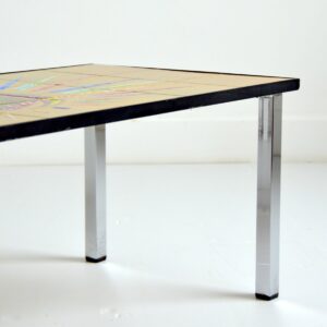 Table basse Design années 70 faience vintage 7