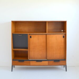 Buffet : Vaisselier : Meuble de rangement pieds compas scandinave teck 1950 vintage 1