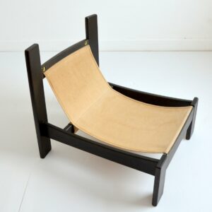 Fauteuil cuir Brutaliste : Scandinave 1970 vintage 26