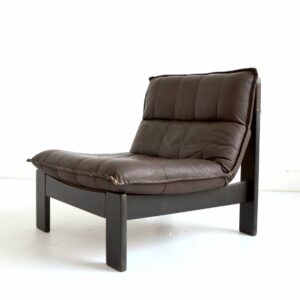 Fauteuil cuir Brutaliste : Scandinave 1970 vintage 3