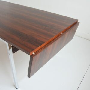 Table à manger avec rallonges Danoise : Scandinave palissandre 1950 vintage 1