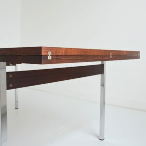 Table à manger avec rallonges Danoise : Scandinave palissandre 1950 vintage 12