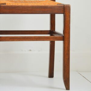 6 chaises Pierre Cruege Bois et paille 1950 vintage 11