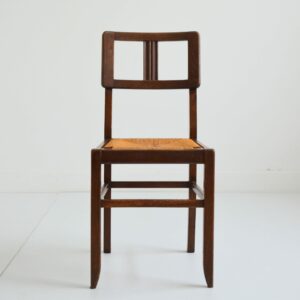 6 chaises Pierre Cruege Bois et paille 1950 vintage 15