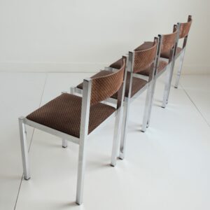 4 chaises Milo Baughman : 1970 : Italie vintage 21