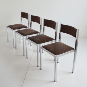 4 chaises Milo Baughman : 1970 : Italie vintage 5