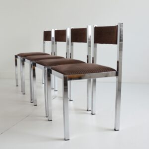 4 chaises Milo Baughman : 1970 : Italie vintage 7