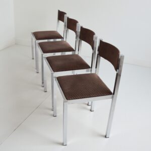 4 chaises Milo Baughman : 1970 : Italie vintage 8