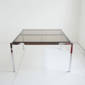 Dining table – Table à manger Milo Baughman chrome et verre circa 1960 vintage 1