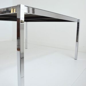 Dining table – Table à manger Milo Baughman chrome et verre circa 1960 vintage 18