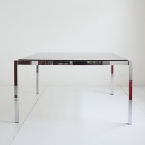 Dining table – Table à manger Milo Baughman chrome et verre circa 1960 vintage 2