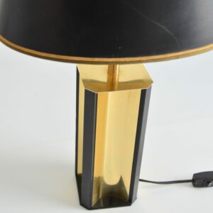 Lampe de table aluminium doré 1970 vintage 13