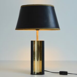 Lampe de table aluminium doré 1970 vintage 20