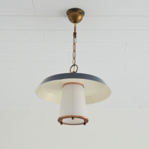 Suspension opaline Louis Kalff 1950 vintage 1