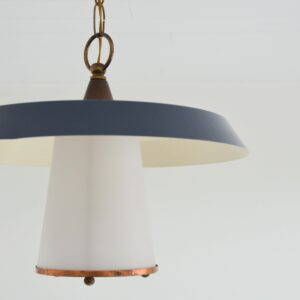 Suspension opaline Louis Kalff 1950 vintage 11