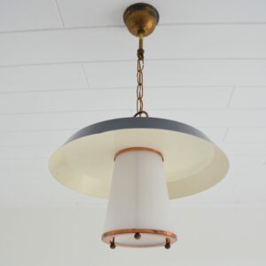 Suspension opaline Louis Kalff 1950 vintage 12