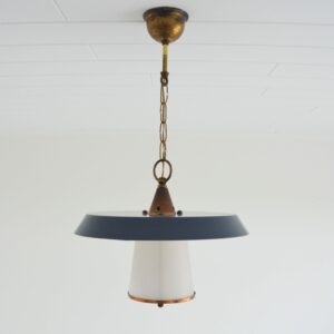 Suspension opaline Louis Kalff 1950 vintage 14