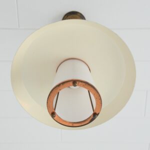 Suspension opaline Louis Kalff 1950 vintage 3