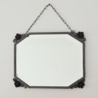 Miroir Art Déco en Fer Forgé avec Fleurs, 1930s
