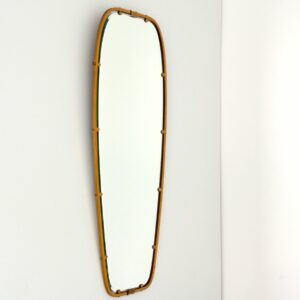 Miroir forme libre en laiton massif 1950 vintage 2