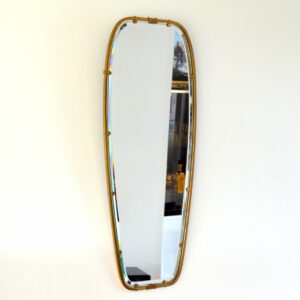 Miroir forme libre en laiton massif 1950 vintage 21