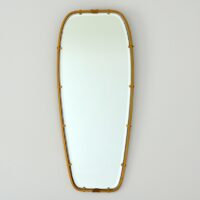 Miroir forme libre en laiton massif 1950 vintage 27