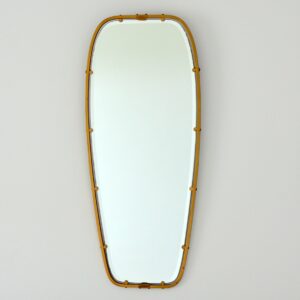 Miroir forme libre en laiton massif 1950 vintage 27