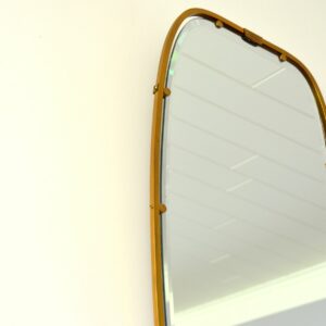 Miroir forme libre en laiton massif 1950 vintage 29
