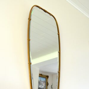 Miroir forme libre en laiton massif 1950 vintage 30
