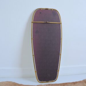 Miroir forme libre en laiton massif 1950 vintage 34