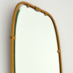 Miroir forme libre en laiton massif 1950 vintage 8