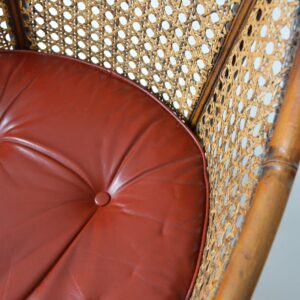 Paire de fauteuils bois et cannage ancien XIXème vintage 32