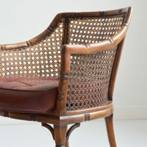 Paire de fauteuils bois et cannage ancien XIXème vintage 7