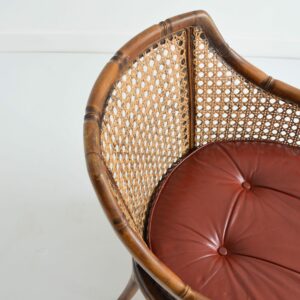 Paire de fauteuils bois et cannage ancien XIXème vintage 8