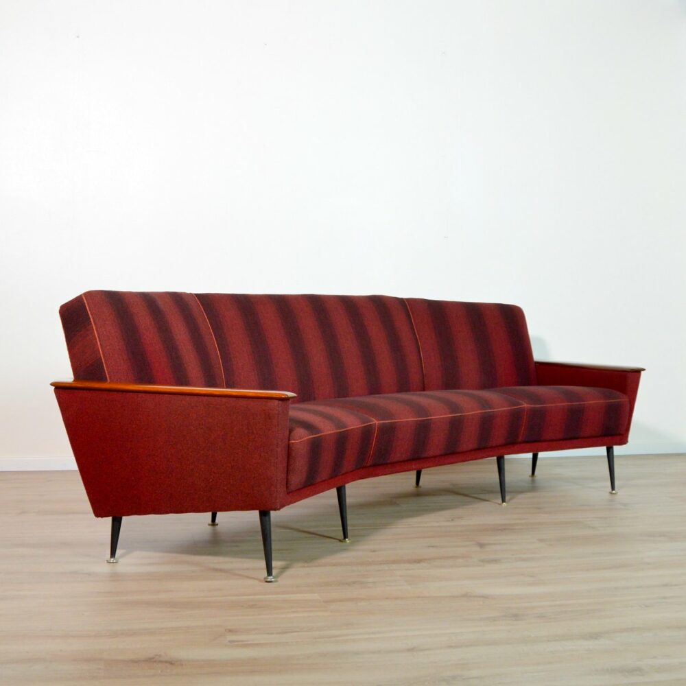 Rare et Superbe canapé incurvé vintage Teck 1950s / Décor série Deutschland 83