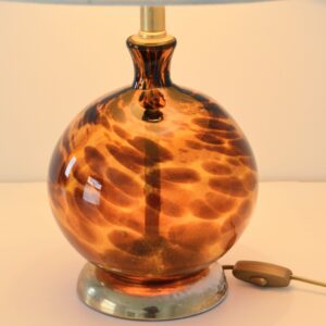 Lampe de table Art Déco en verre fumé ambré 1930 vintage 11