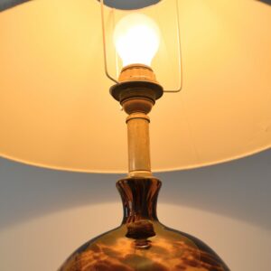 Lampe de table Art Déco en verre fumé ambré 1930 vintage 12