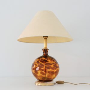 Lampe de table Art Déco en verre fumé ambré 1930 vintage 2