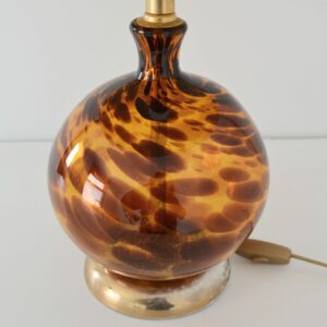 Lampe de table Art Déco en verre fumé ambré 1930 vintage 4