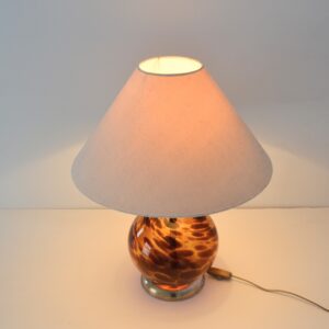 Lampe de table Art Déco en verre fumé ambré 1930 vintage 9