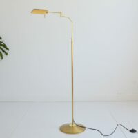 Lampadaire / Liseuse orientable et ajustable en laiton doré vintage 1970s