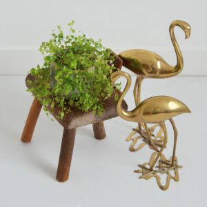 Ancien Tabouret de traite tripode vintage 17