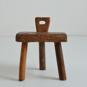 Ancien Tabouret de traite tripode vintage 7