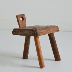 Ancien Tabouret de traite tripode vintage 8