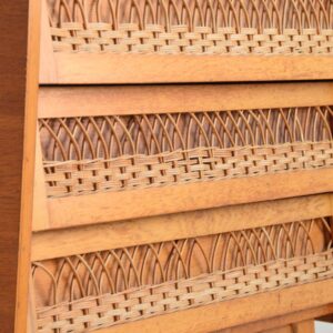 Commode bois et rotin 1960 vintage 14