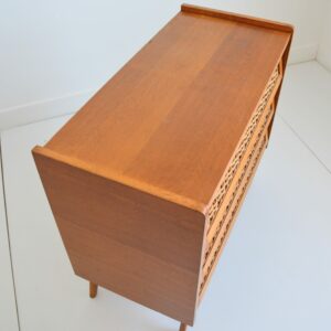 Commode bois et rotin 1960 vintage 8